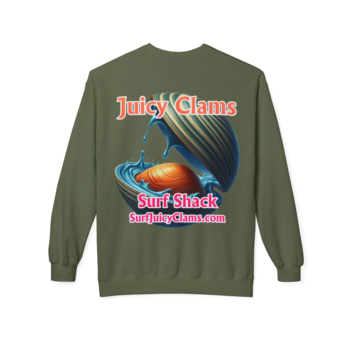 Juicy Clams Unisex Midweight Fleece Crewneck Sweatshirt (L028)