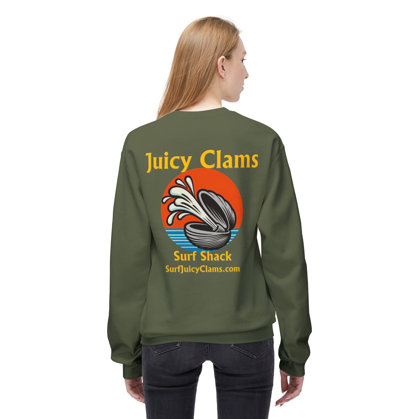 Juicy Clams Unisex Midweight Fleece Crewneck Sweatshirt (L005)