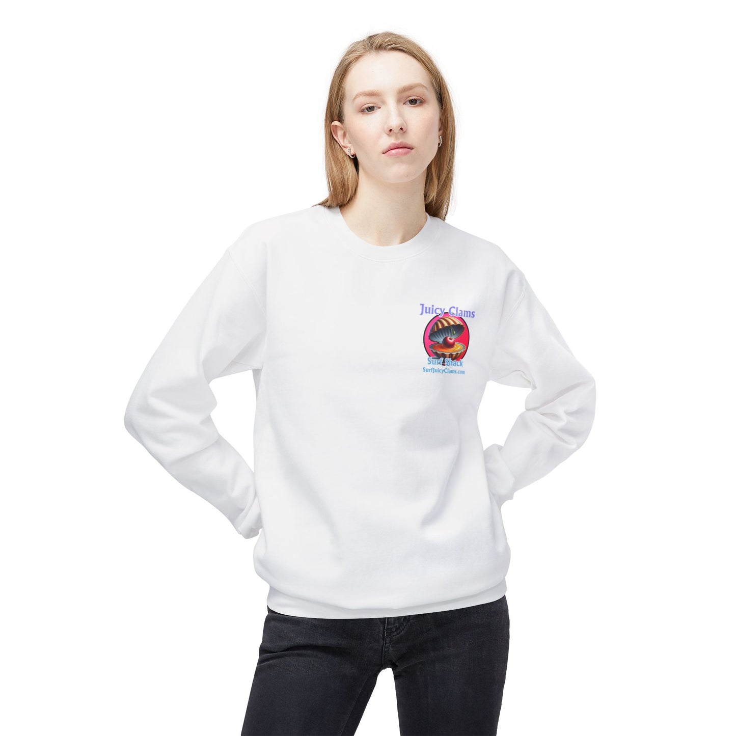 Juicy Clams Unisex Midweight Fleece Crewneck Sweatshirt (L021)