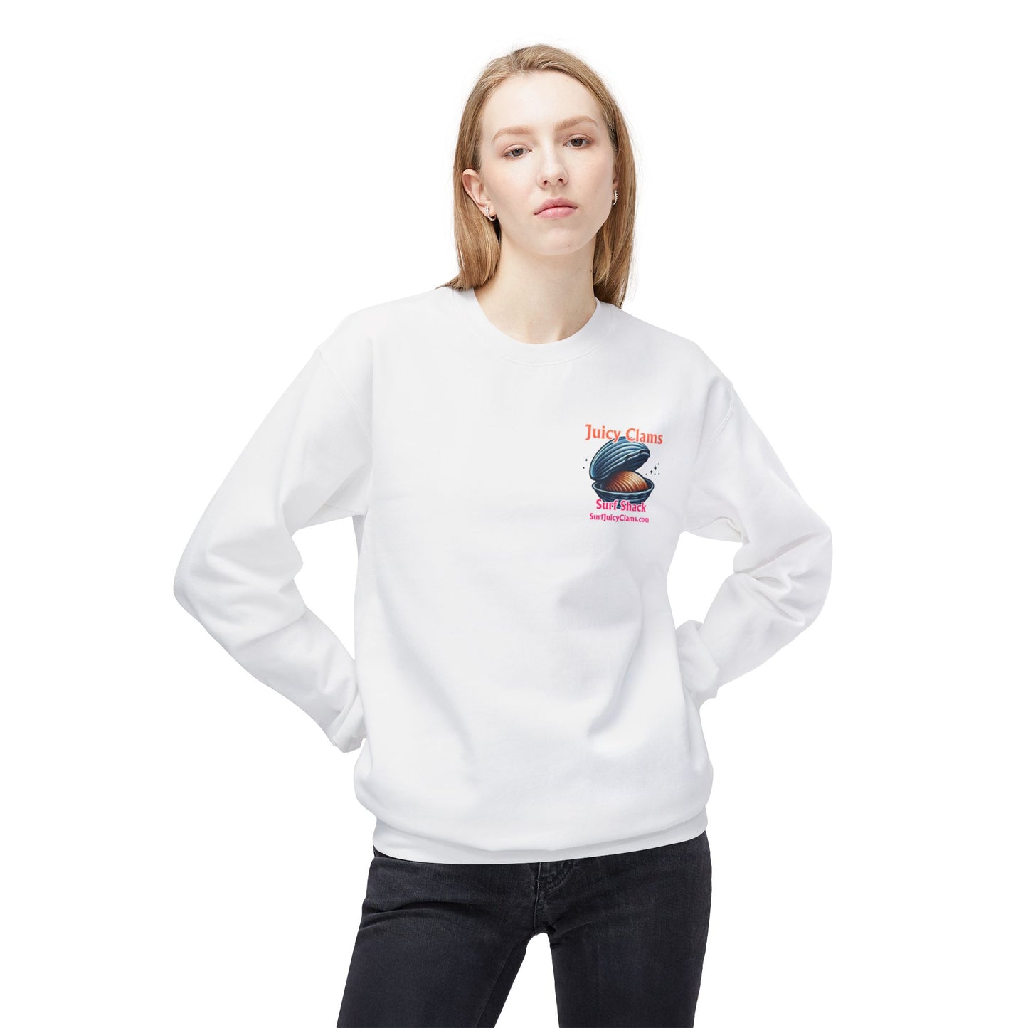 Juicy Clams Unisex Midweight Fleece Crewneck Sweatshirt (L029)