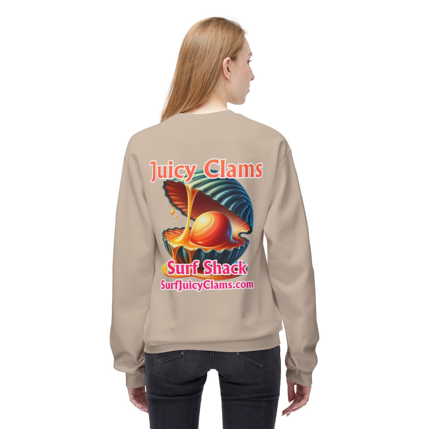 Juicy Clams Unisex Midweight Fleece Crewneck Sweatshirt (L027)