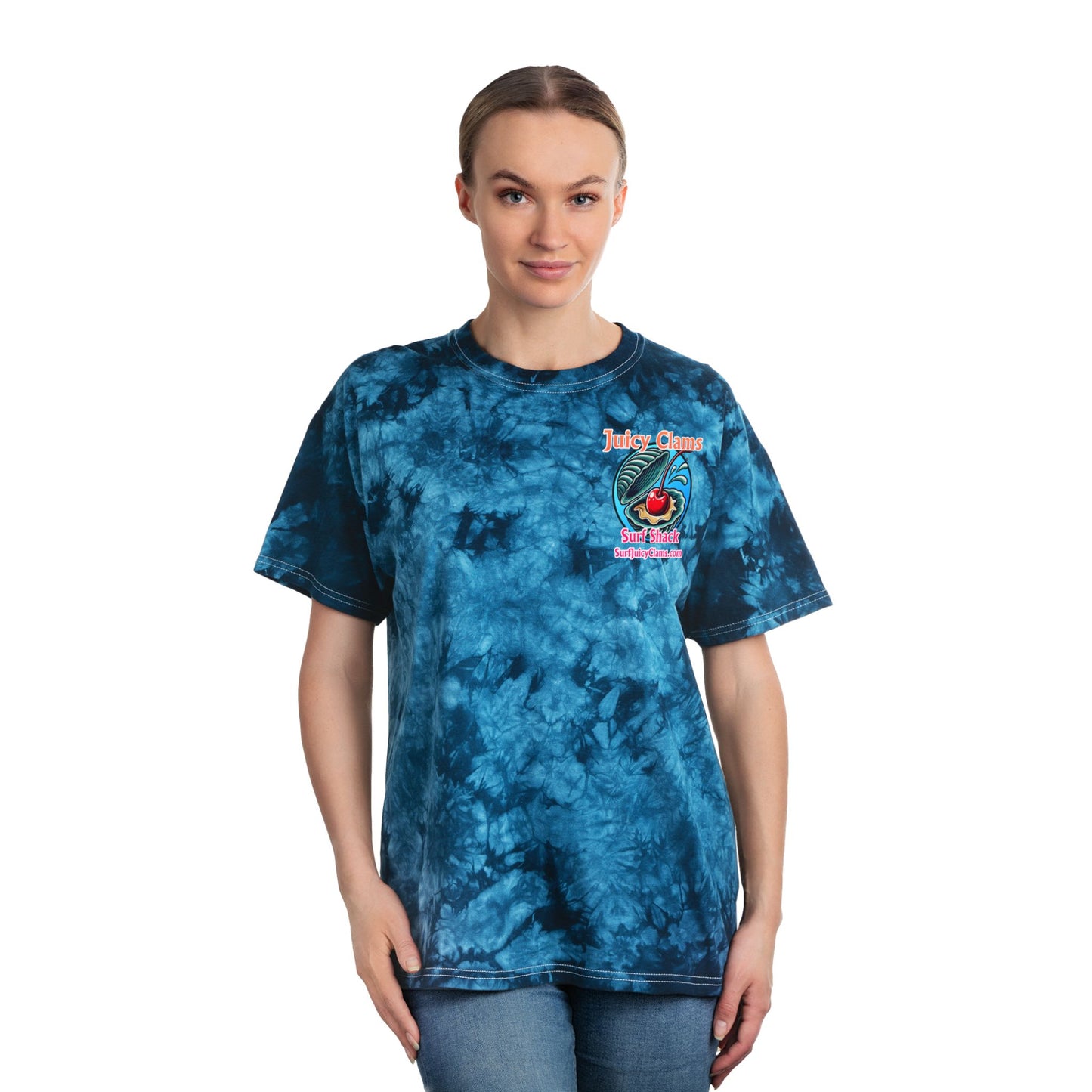 Juicy Clams Unisex Logo Crystal Tie-Dye T-Shirt (A003)