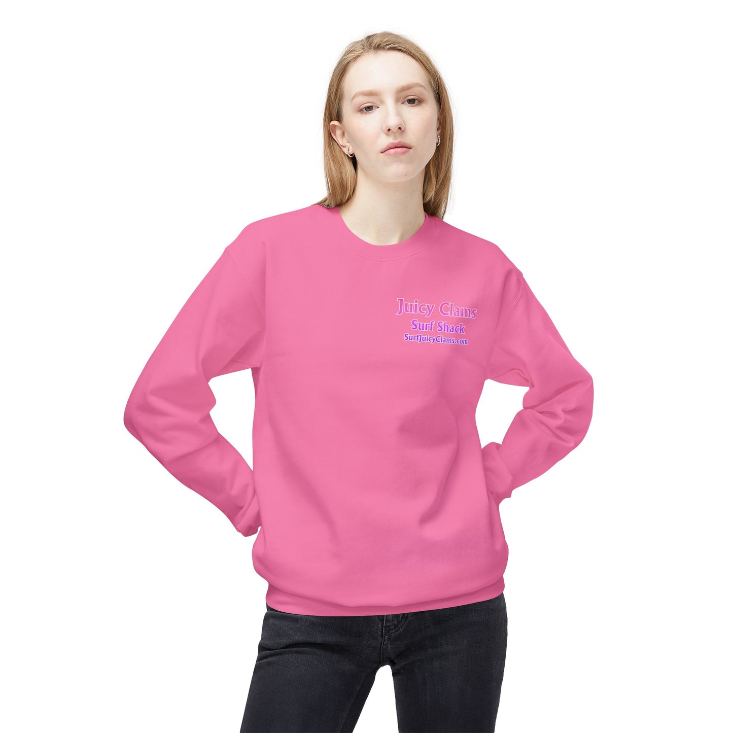 Juicy Clams Unisex Midweight Fleece Crewneck Sweatshirt (V039)