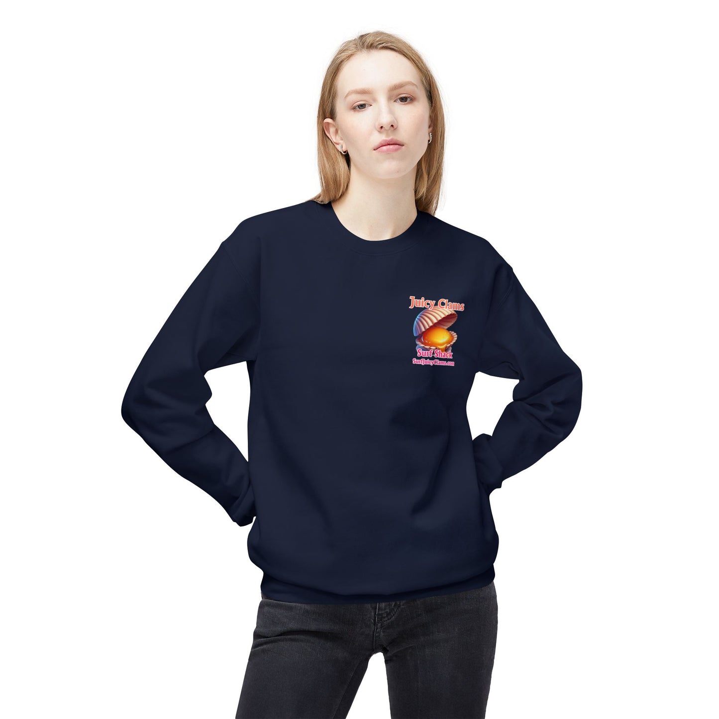 Juicy Clams Unisex Midweight Fleece Crewneck Sweatshirt (L025)