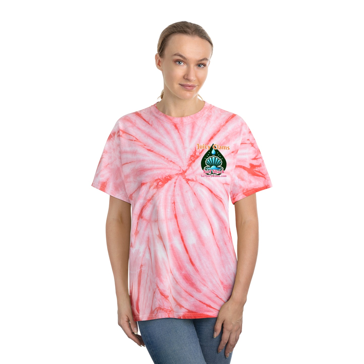 Juicy Clams Unisex Logo Cyclone Tie-Dye T-Shirt (A015)