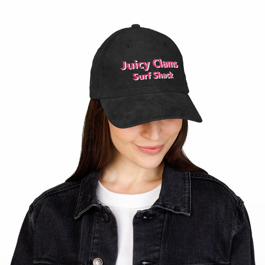 Juicy Clams Embroidered Corduroy Cap (E003)