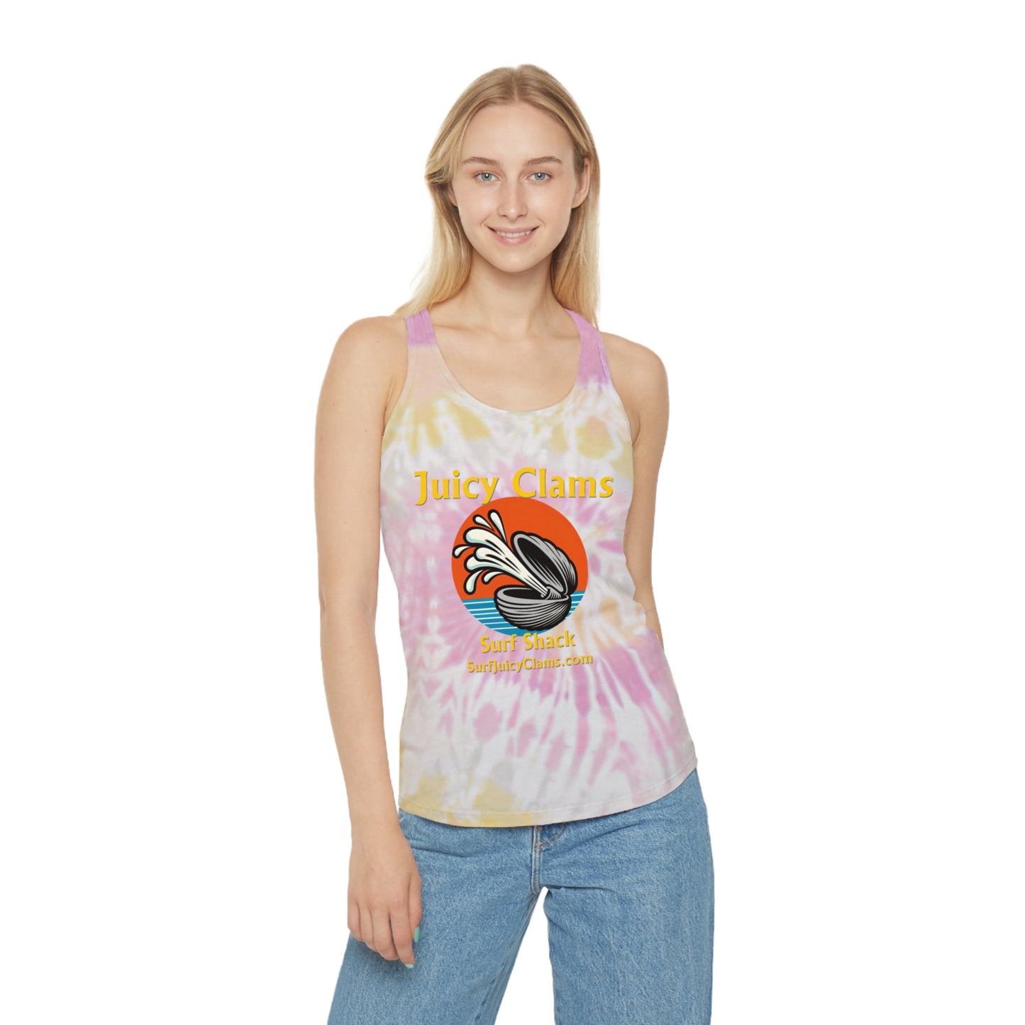 Juicy Clams Tie Dye Racerback Tank Top (L005)