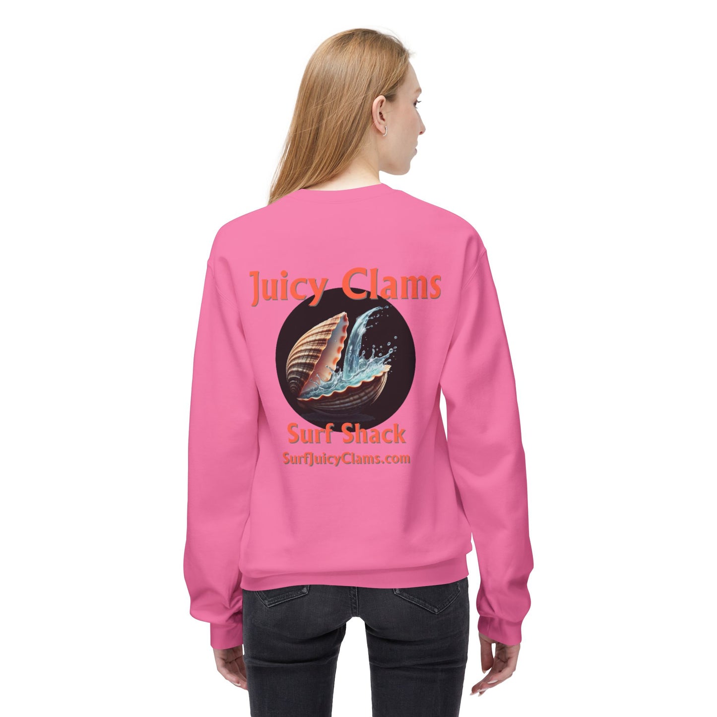 Juicy Clams Unisex Midweight Fleece Crewneck Sweatshirt (L007)