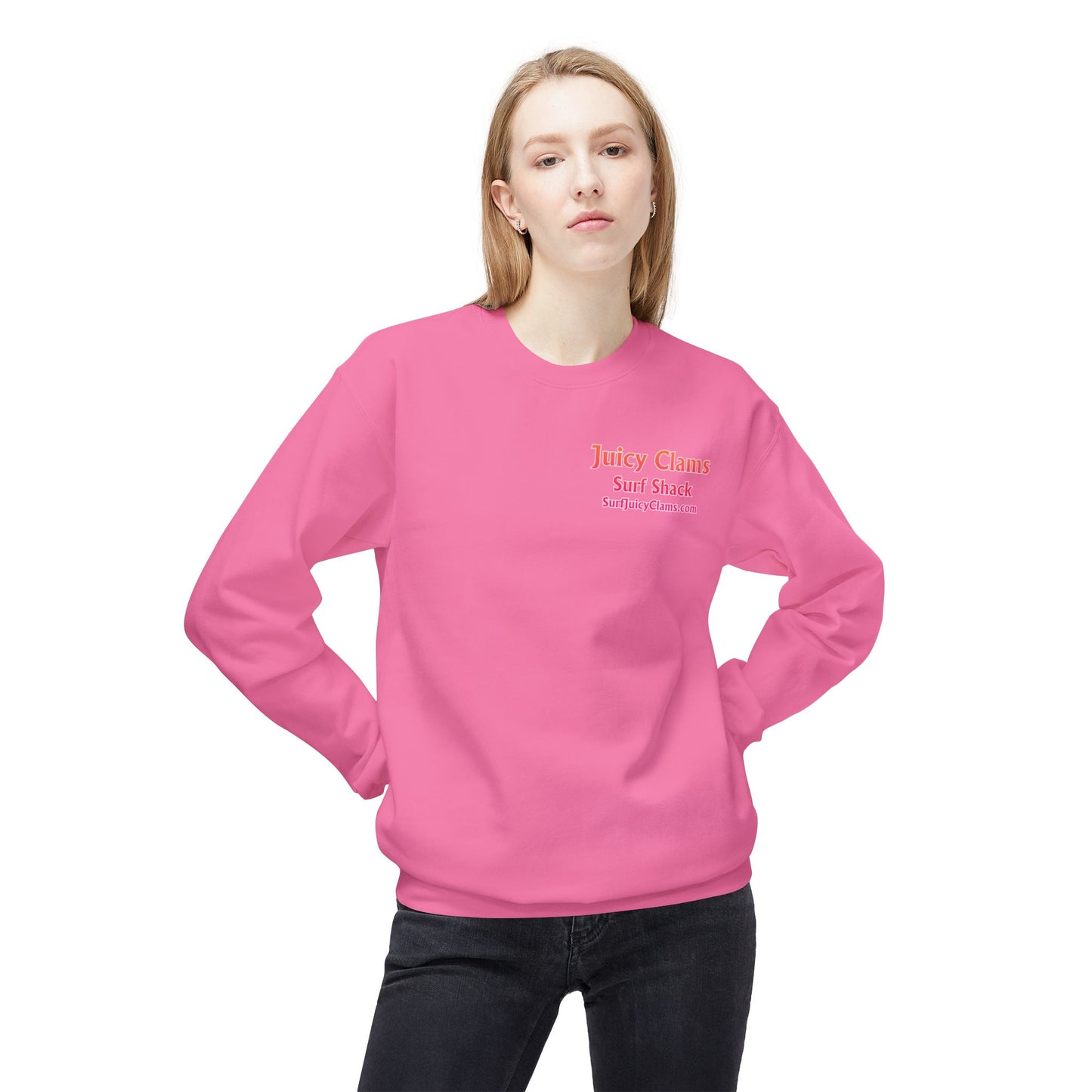 Juicy Clams Unisex Midweight Fleece Crewneck Sweatshirt (V047)