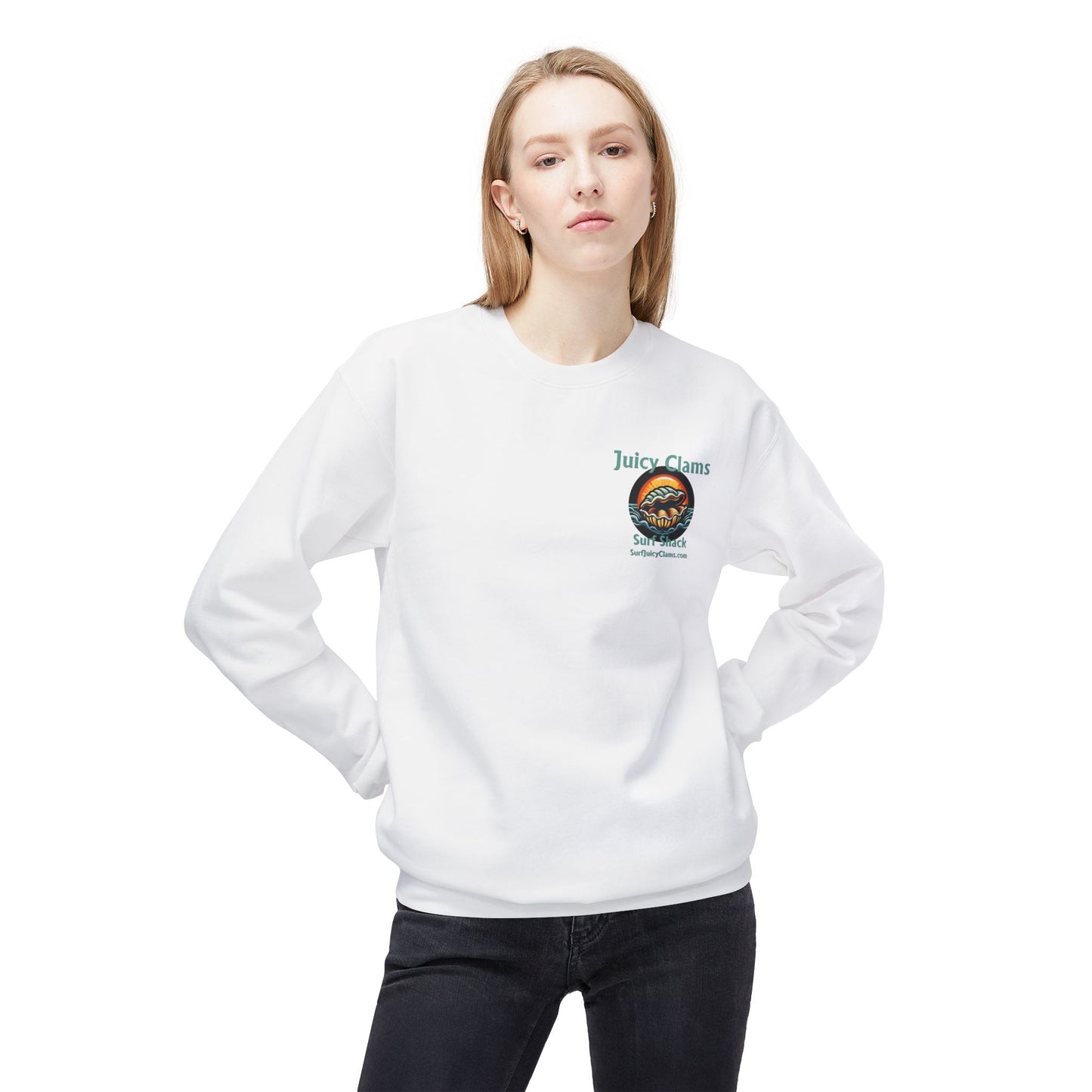 Juicy Clams Unisex Midweight Fleece Crewneck Sweatshirt (L002)