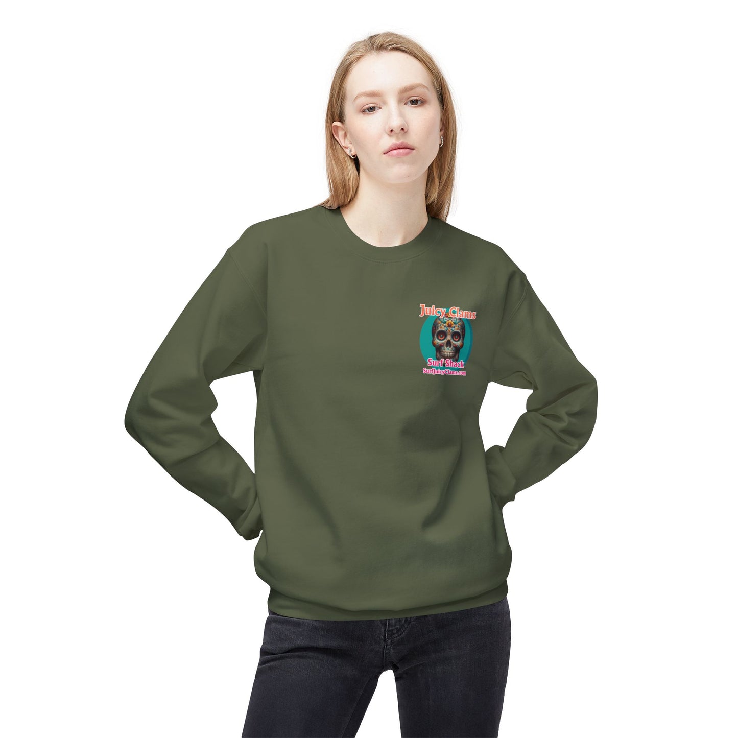 Juicy Clams Unisex Midweight Fleece Crewneck Sweatshirt (L022)