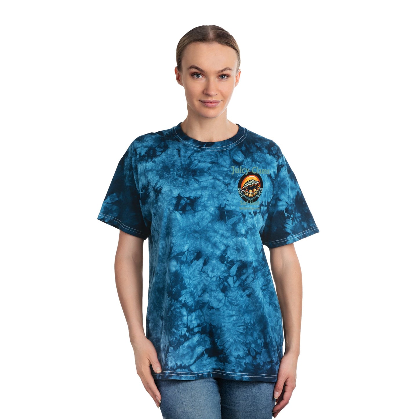 Juicy Clams Unisex Logo Crystal Tie-Dye T-Shirt (A002)
