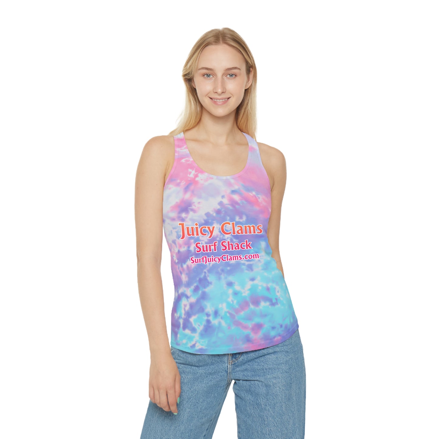 Juicy Clams Tie Dye Racerback Tank Top (P200)