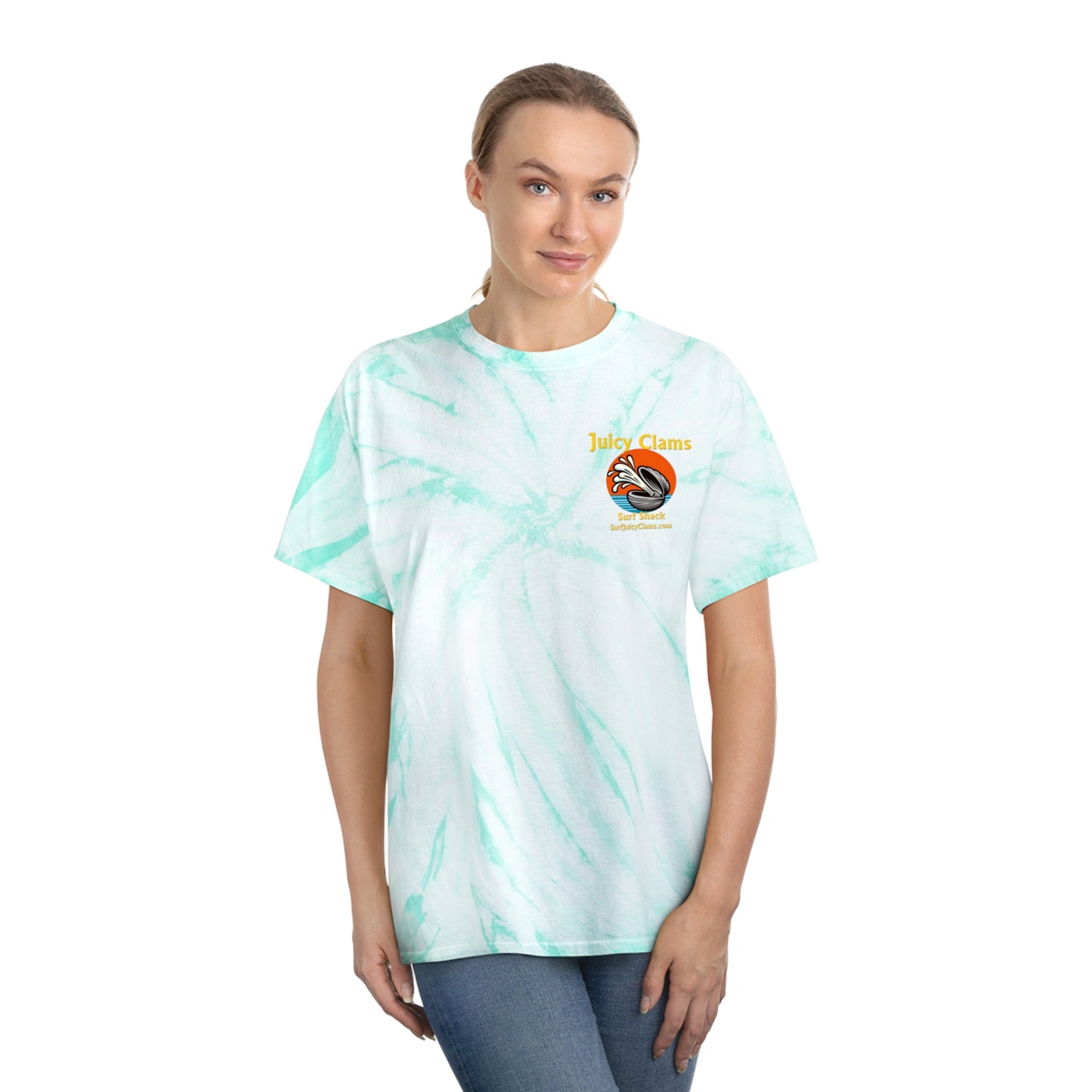 Juicy Clams Unisex Logo Cyclone Tie-Dye T-Shirt (A005)
