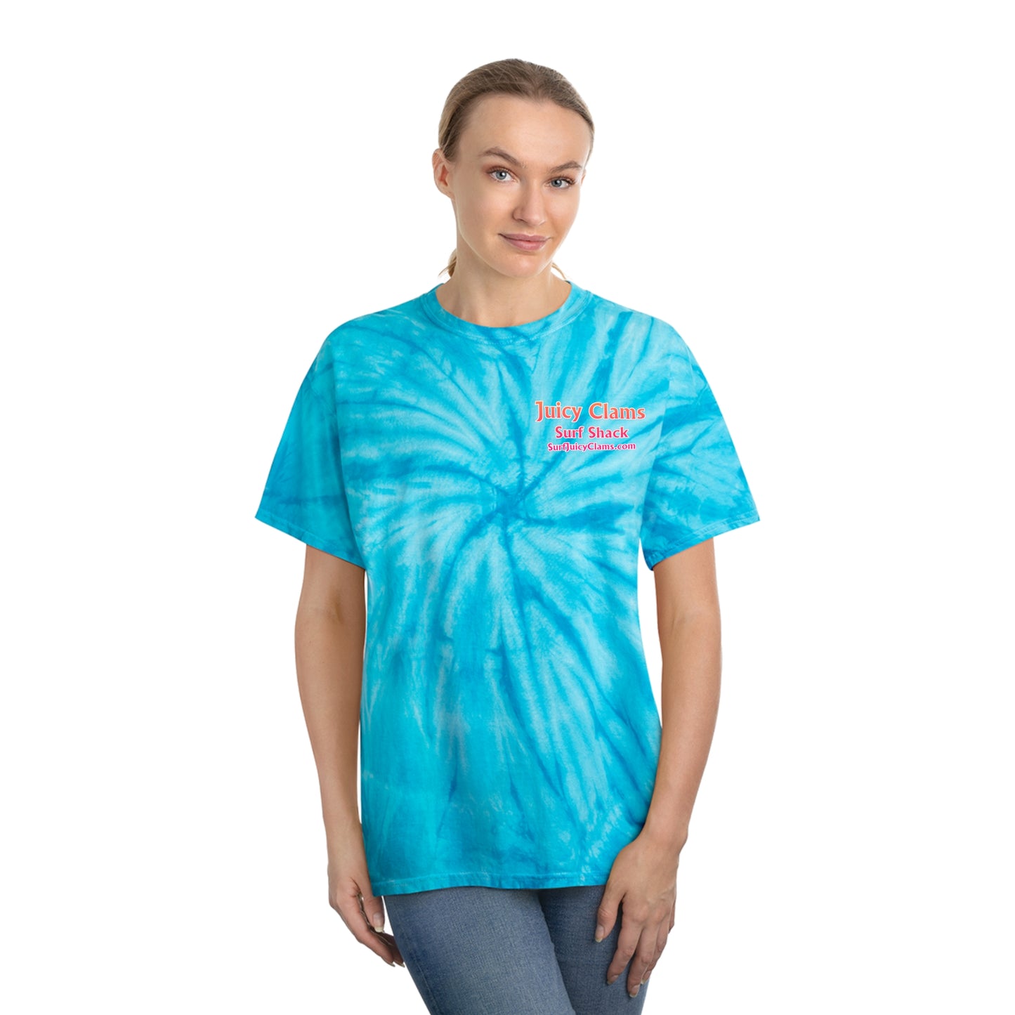 Juicy Clams Unisex Logo Cyclone Tie-Dye T-Shirt (A200)