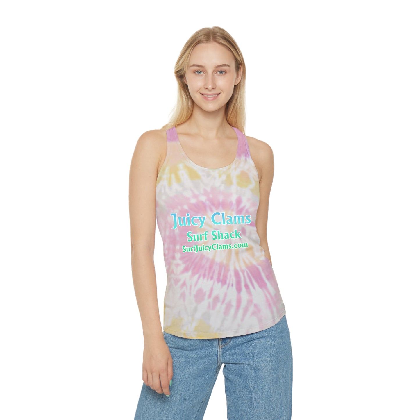 Juicy Clams Tie Dye Racerback Tank Top (P205)