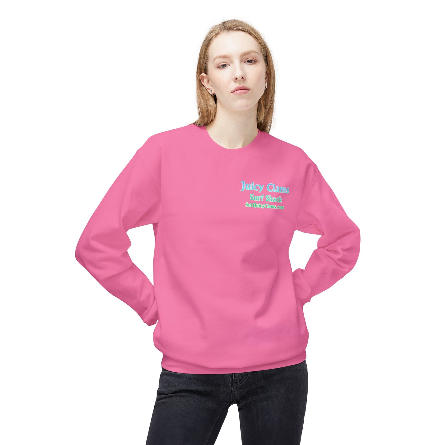 Juicy Clams Unisex Midweight Fleece Crewneck Sweatshirt (D040)