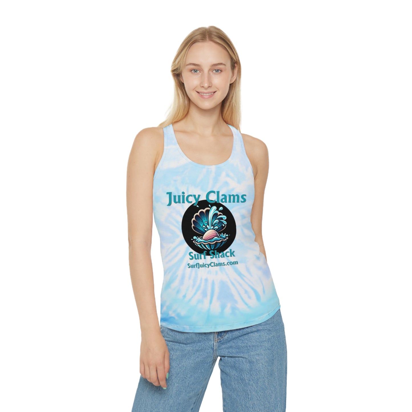 Juicy Clams Tie Dye Racerback Tank Top (L004)