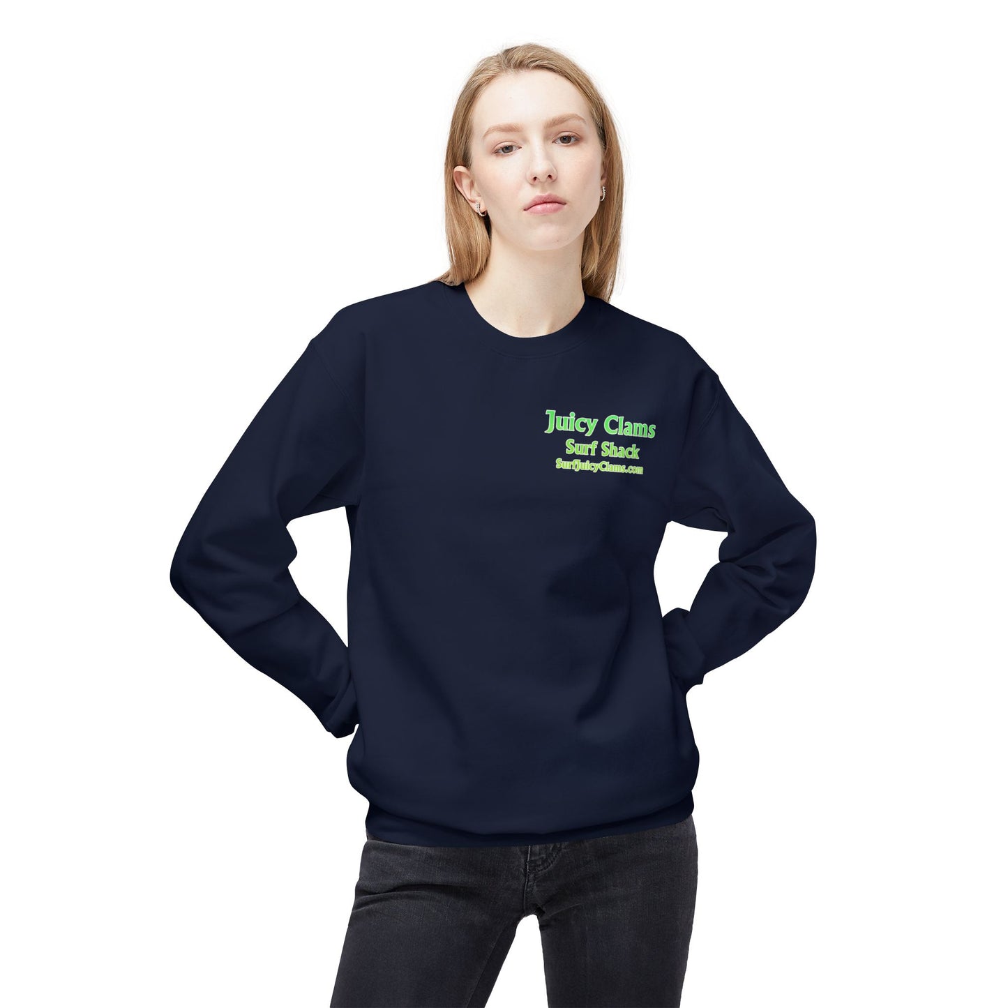 Juicy Clams Unisex Midweight Fleece Crewneck Sweatshirt (V041)