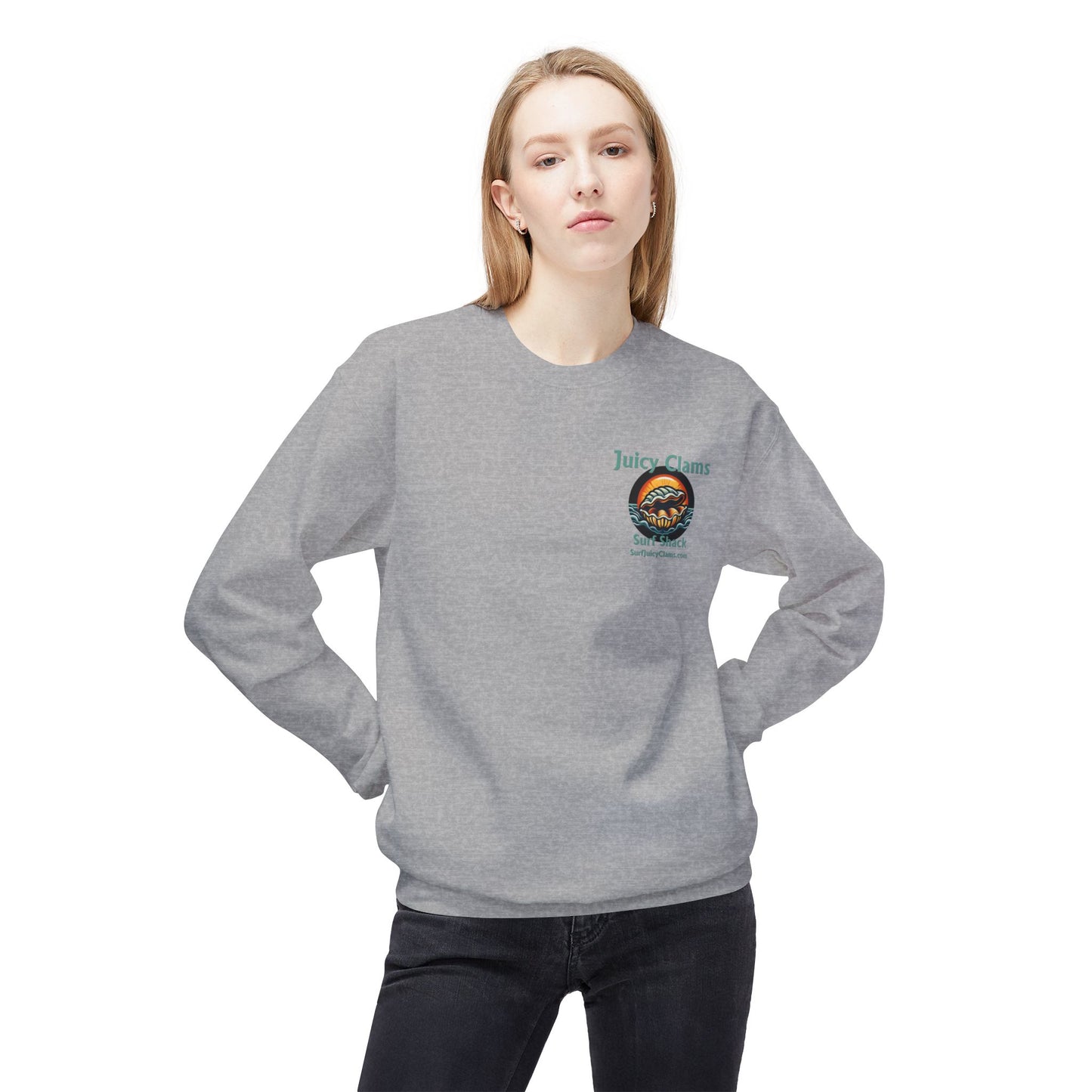 Juicy Clams Unisex Midweight Fleece Crewneck Sweatshirt (L002)