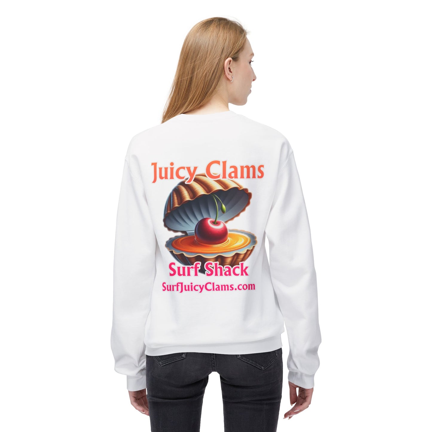 Juicy Clams Unisex Midweight Fleece Crewneck Sweatshirt (L021A)