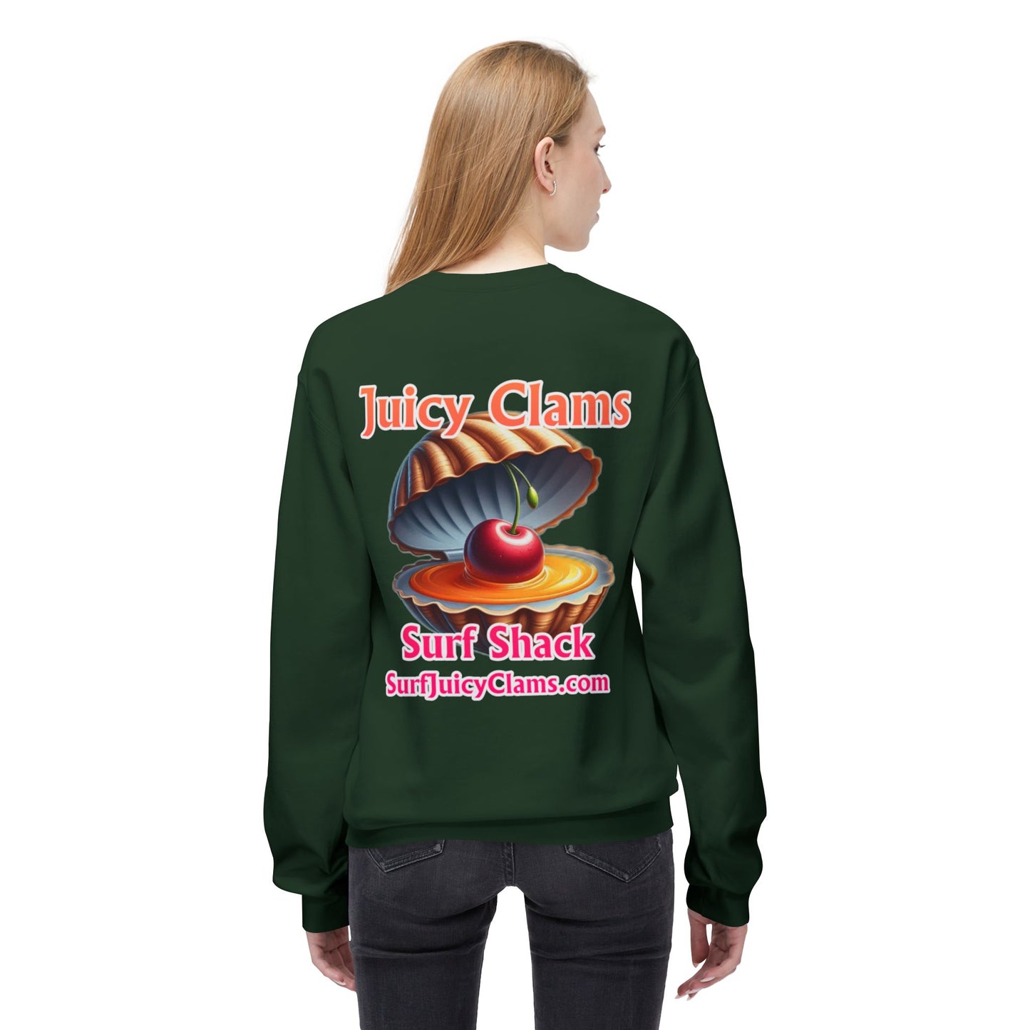 Juicy Clams Unisex Midweight Fleece Crewneck Sweatshirt (L021A)