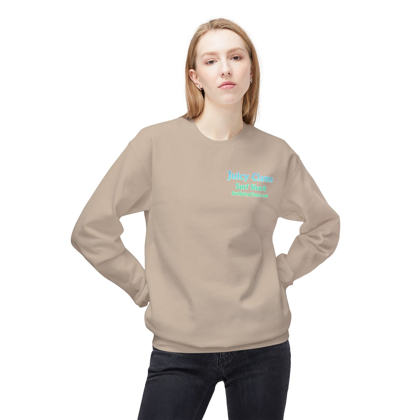 Juicy Clams Unisex Midweight Fleece Crewneck Sweatshirt (D040)