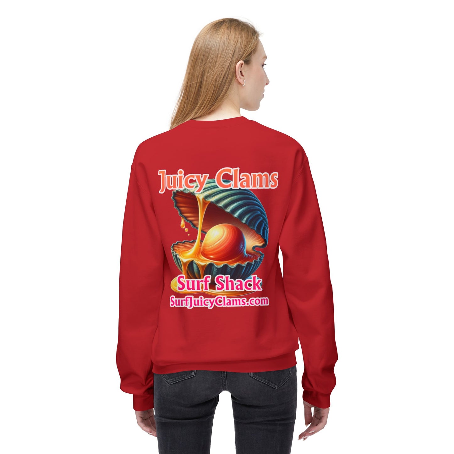 Juicy Clams Unisex Midweight Fleece Crewneck Sweatshirt (L027)