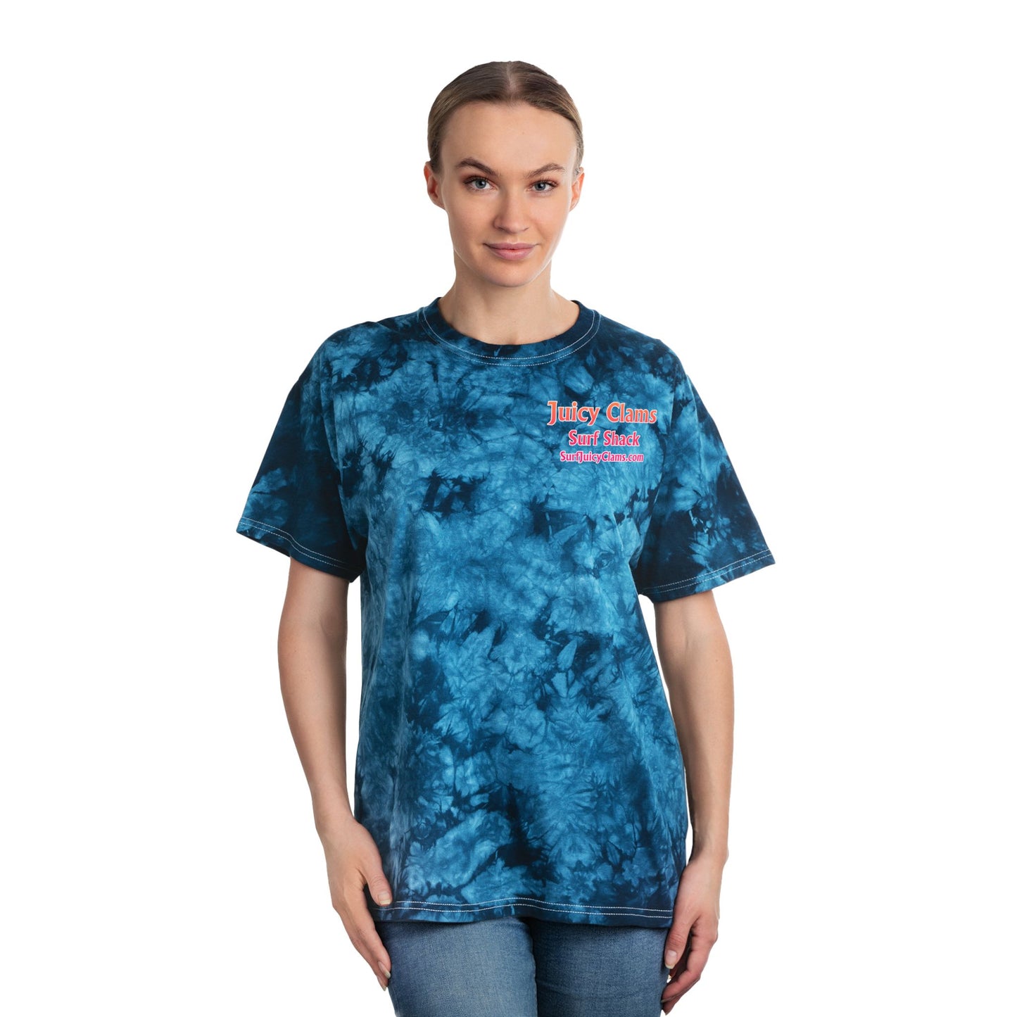 Juicy Clams Unisex Logo Crystal Tie-Dye T-Shirt (A200)