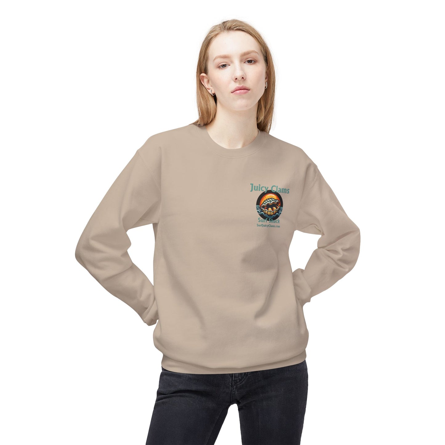 Juicy Clams Unisex Midweight Fleece Crewneck Sweatshirt (L002)