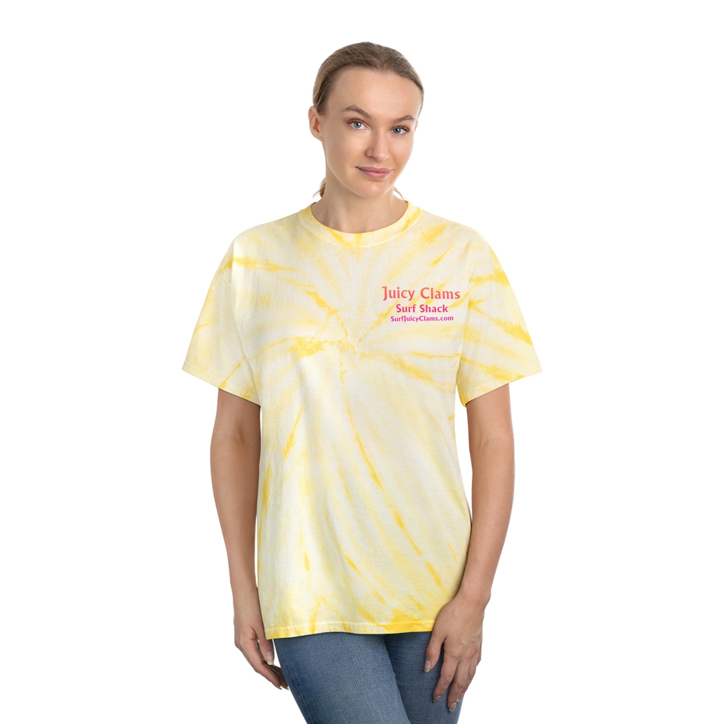 Juicy Clams Unisex Logo Cyclone Tie-Dye T-Shirt (A200)