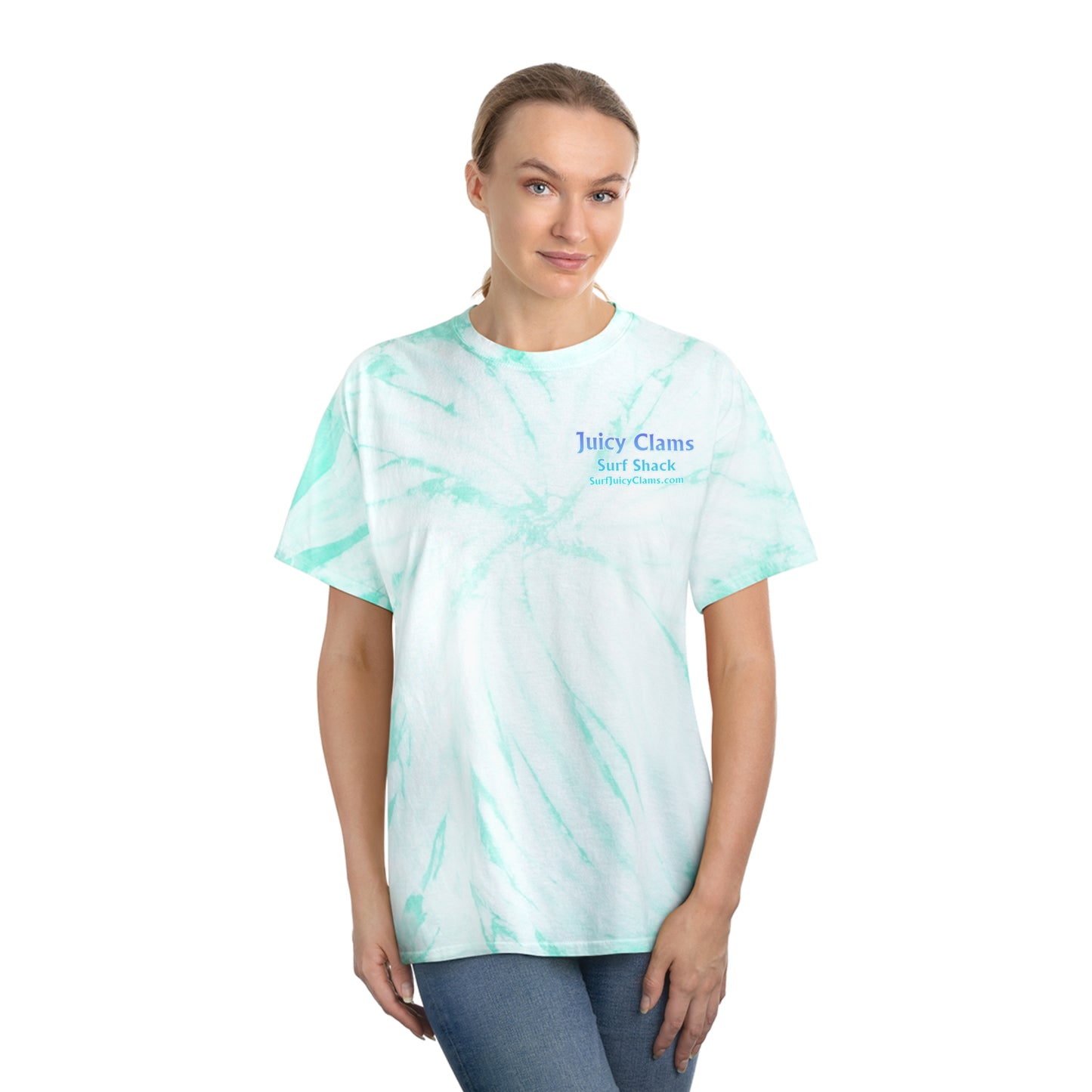 Juicy Clams Unisex Logo Cyclone Tie-Dye T-Shirt (A201)
