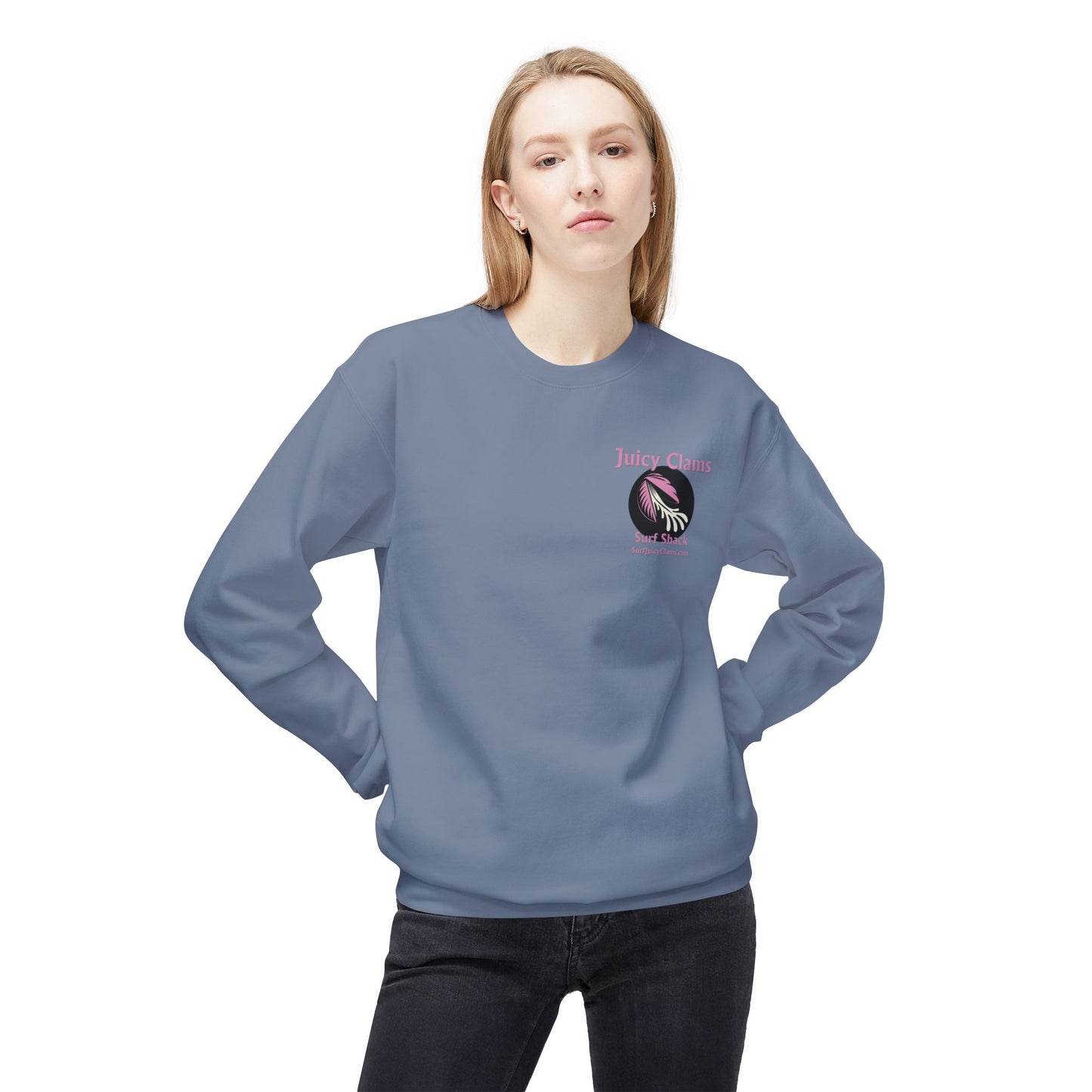 Juicy Clams Unisex Midweight Fleece Crewneck Sweatshirt (L001)