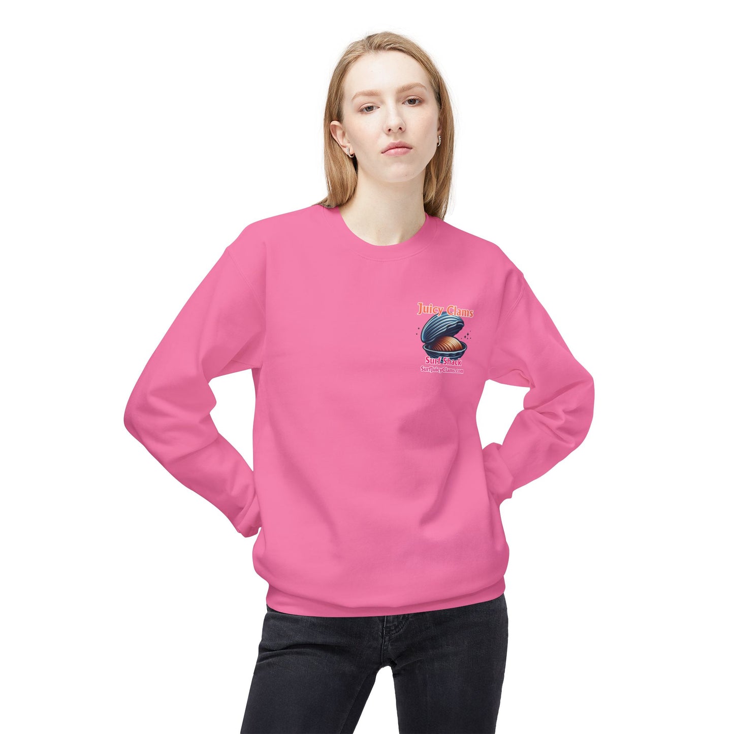 Juicy Clams Unisex Midweight Fleece Crewneck Sweatshirt (L029)