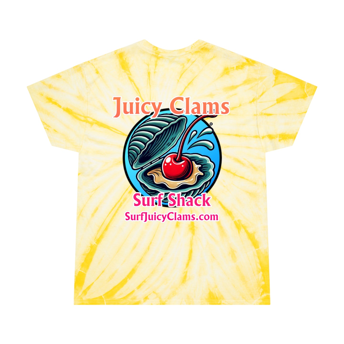 Juicy Clams Unisex Logo Cyclone Tie-Dye T-Shirt (A003)