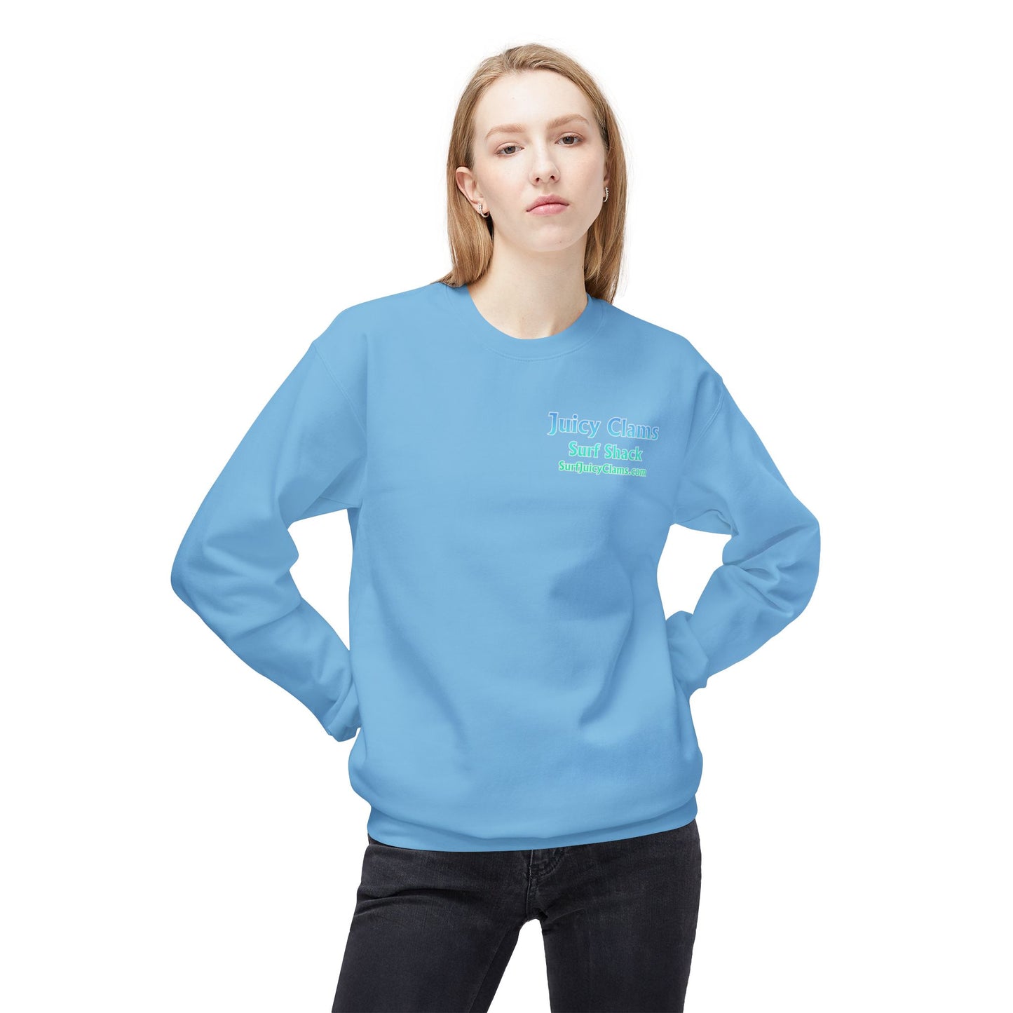 Juicy Clams Unisex Midweight Fleece Crewneck Sweatshirt (D007)