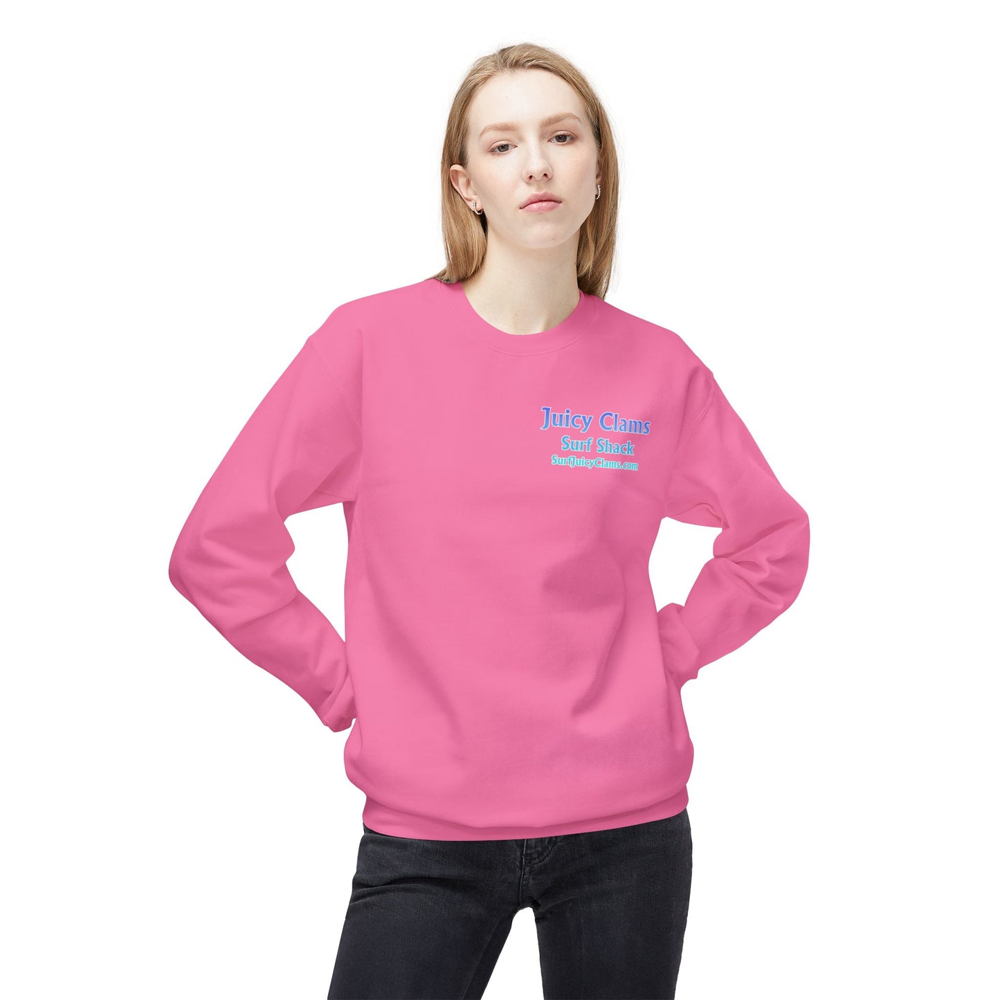 Juicy Clams Unisex Midweight Fleece Crewneck Sweatshirt (V038)