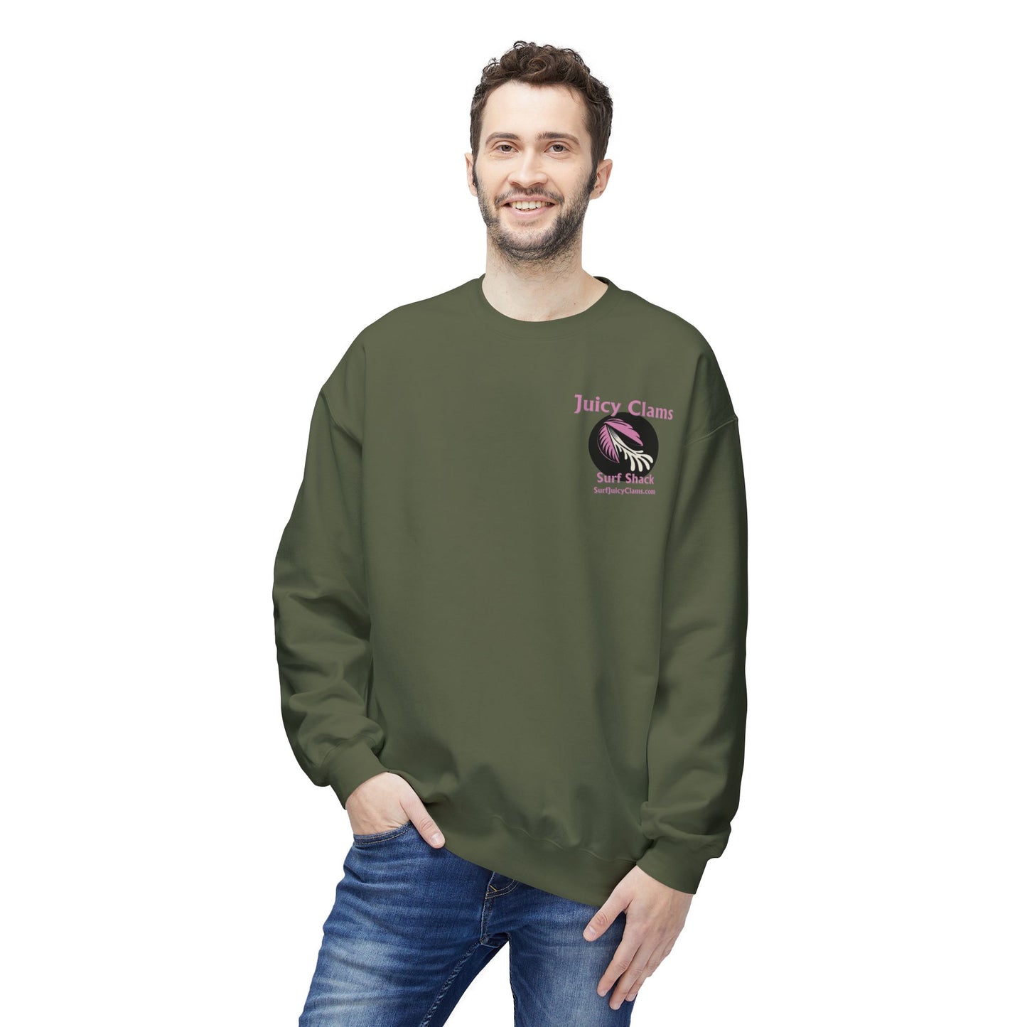 Juicy Clams Unisex Midweight Fleece Crewneck Sweatshirt (L001)