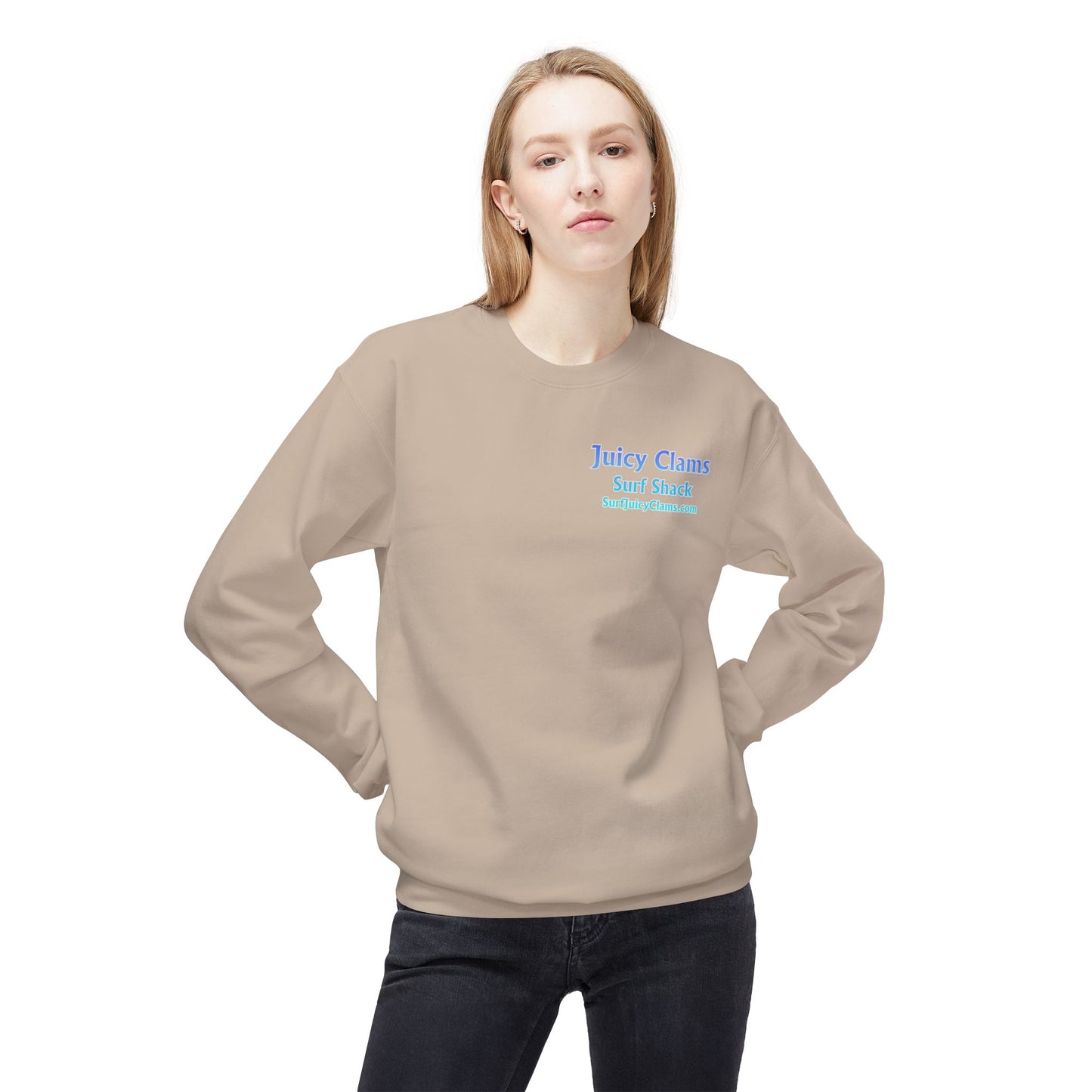 Juicy Clams Unisex Midweight Fleece Crewneck Sweatshirt (D004)