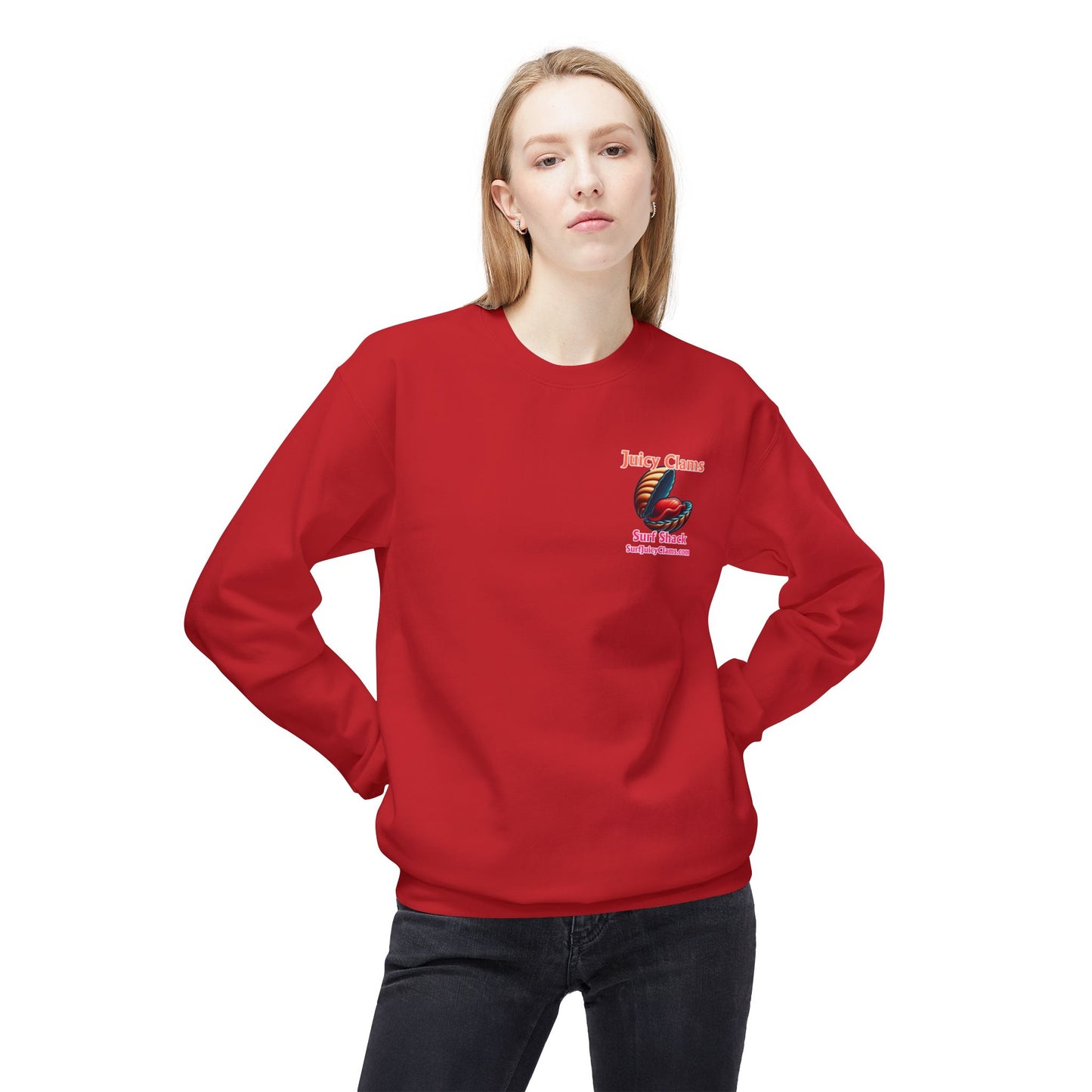 Juicy Clams Unisex Midweight Fleece Crewneck Sweatshirt (L024)