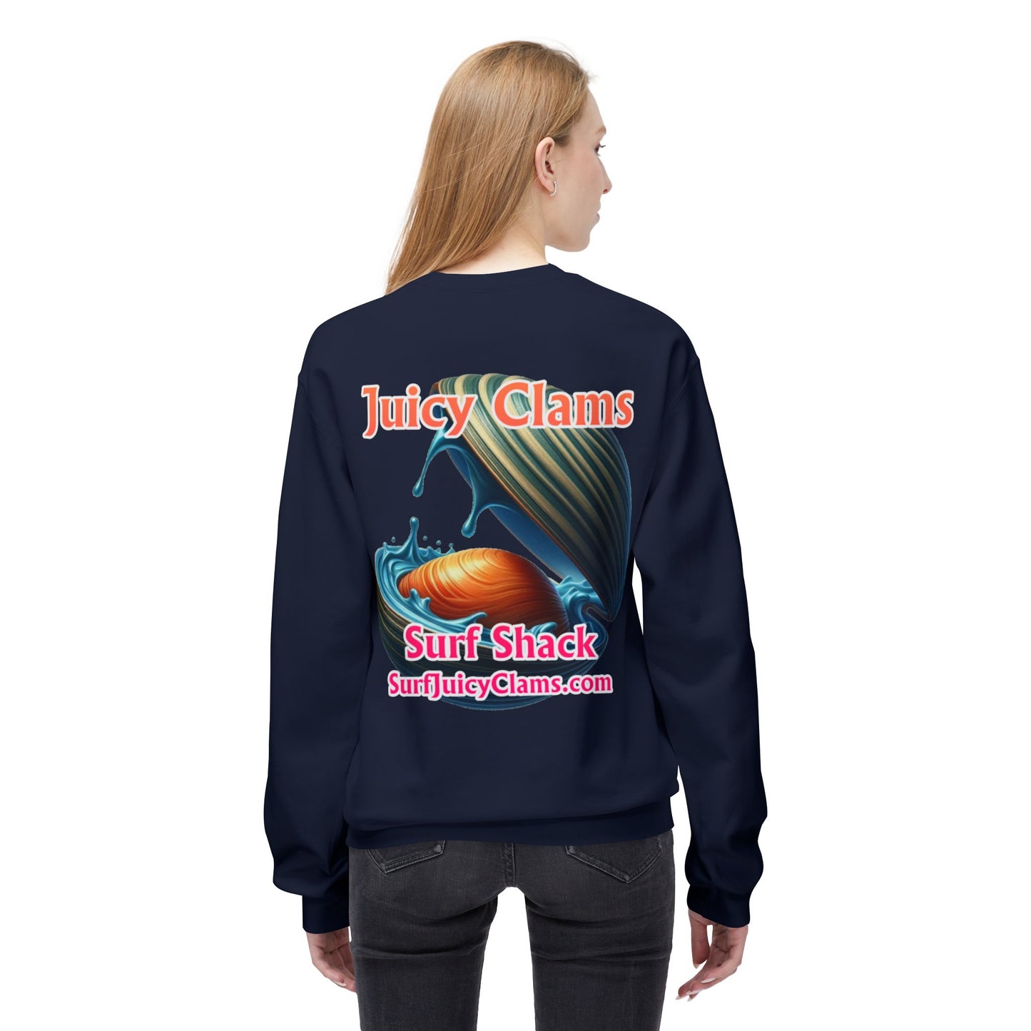 Juicy Clams Unisex Midweight Fleece Crewneck Sweatshirt (L028)