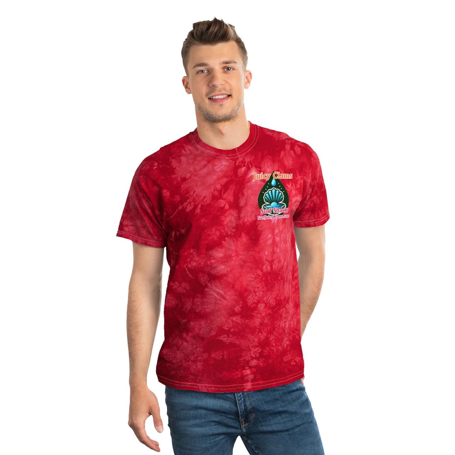 Juicy Clams Unisex Logo Crystal Tie-Dye T-Shirt (A015)