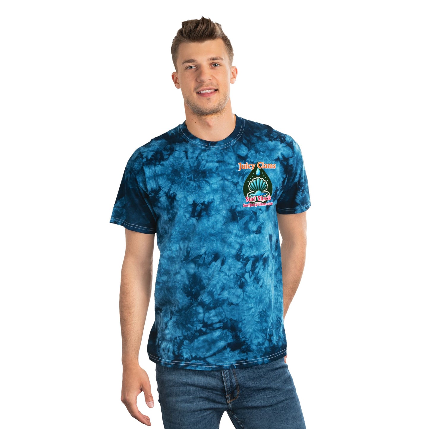 Juicy Clams Unisex Logo Crystal Tie-Dye T-Shirt (A015)