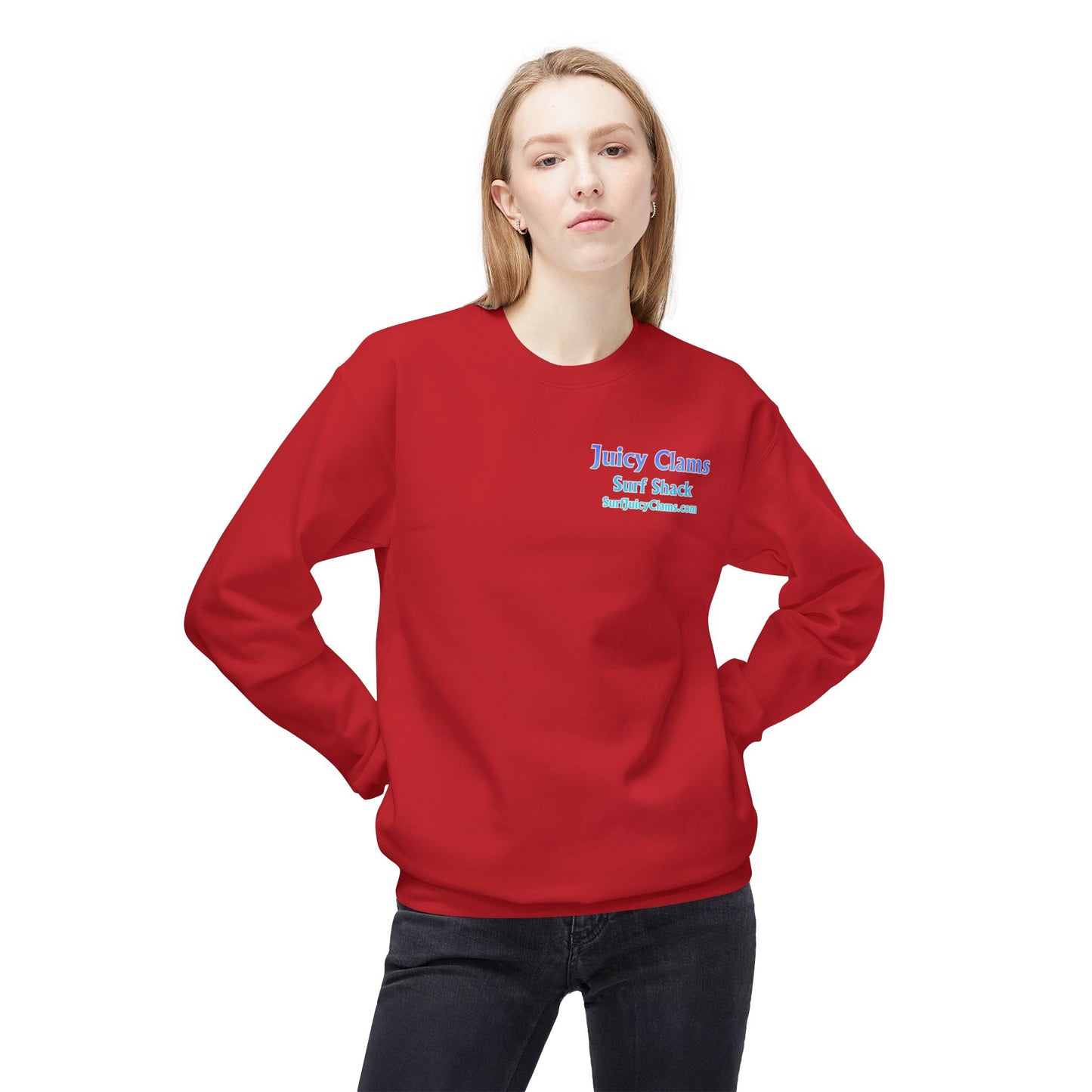 Juicy Clams Unisex Midweight Fleece Crewneck Sweatshirt (D035)