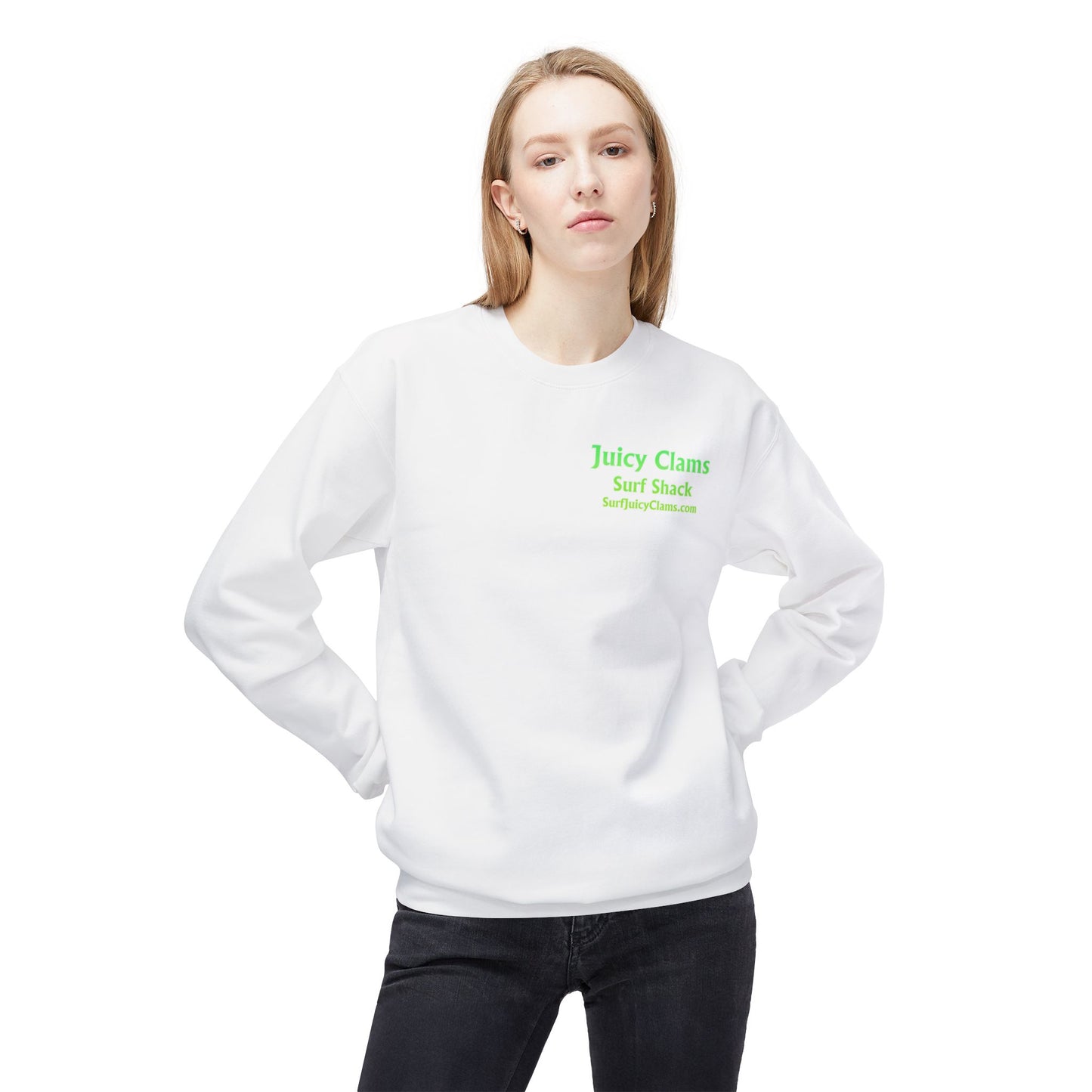 Juicy Clams Unisex Midweight Fleece Crewneck Sweatshirt (D006)