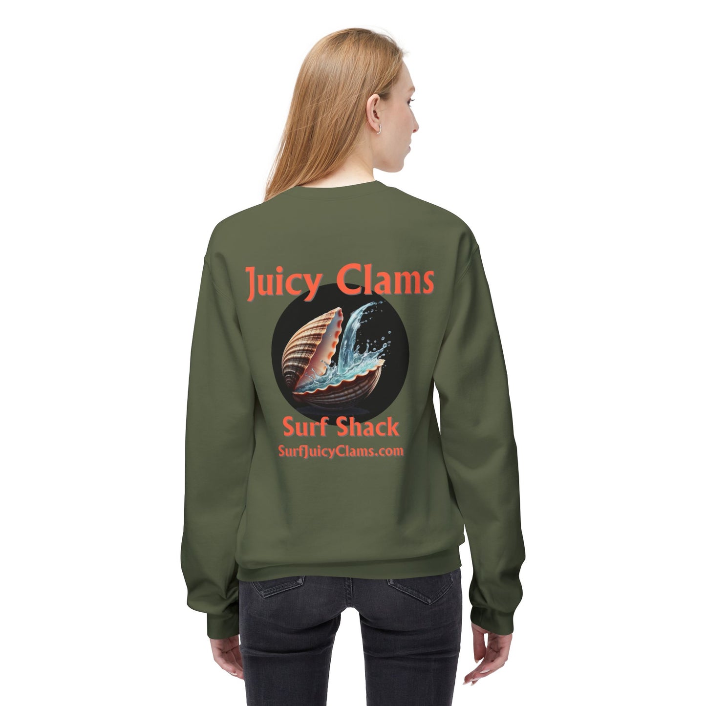 Juicy Clams Unisex Midweight Fleece Crewneck Sweatshirt (L007)