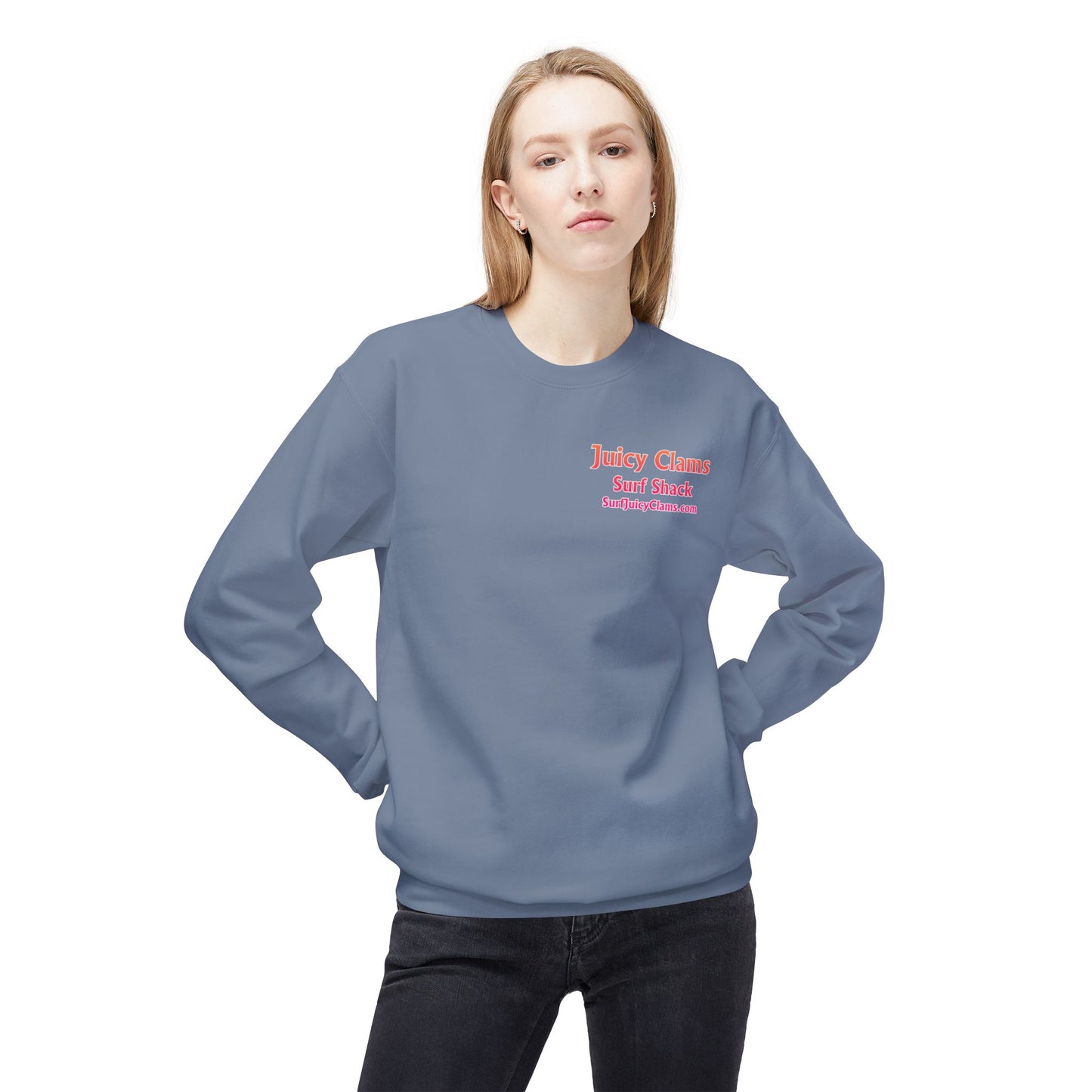 Juicy Clams Unisex Midweight Fleece Crewneck Sweatshirt (D011)