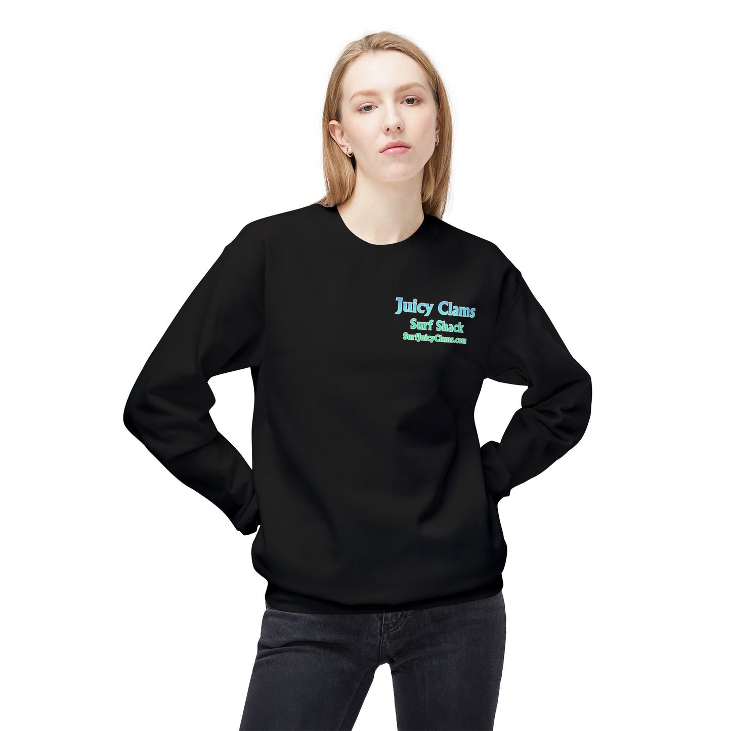 Juicy Clams Unisex Midweight Fleece Crewneck Sweatshirt (D040)