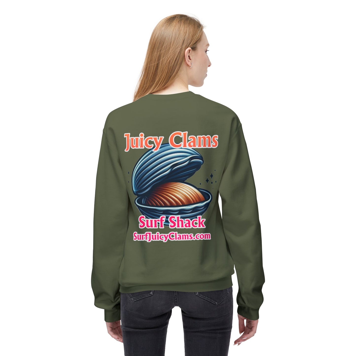 Juicy Clams Unisex Midweight Fleece Crewneck Sweatshirt (L029)