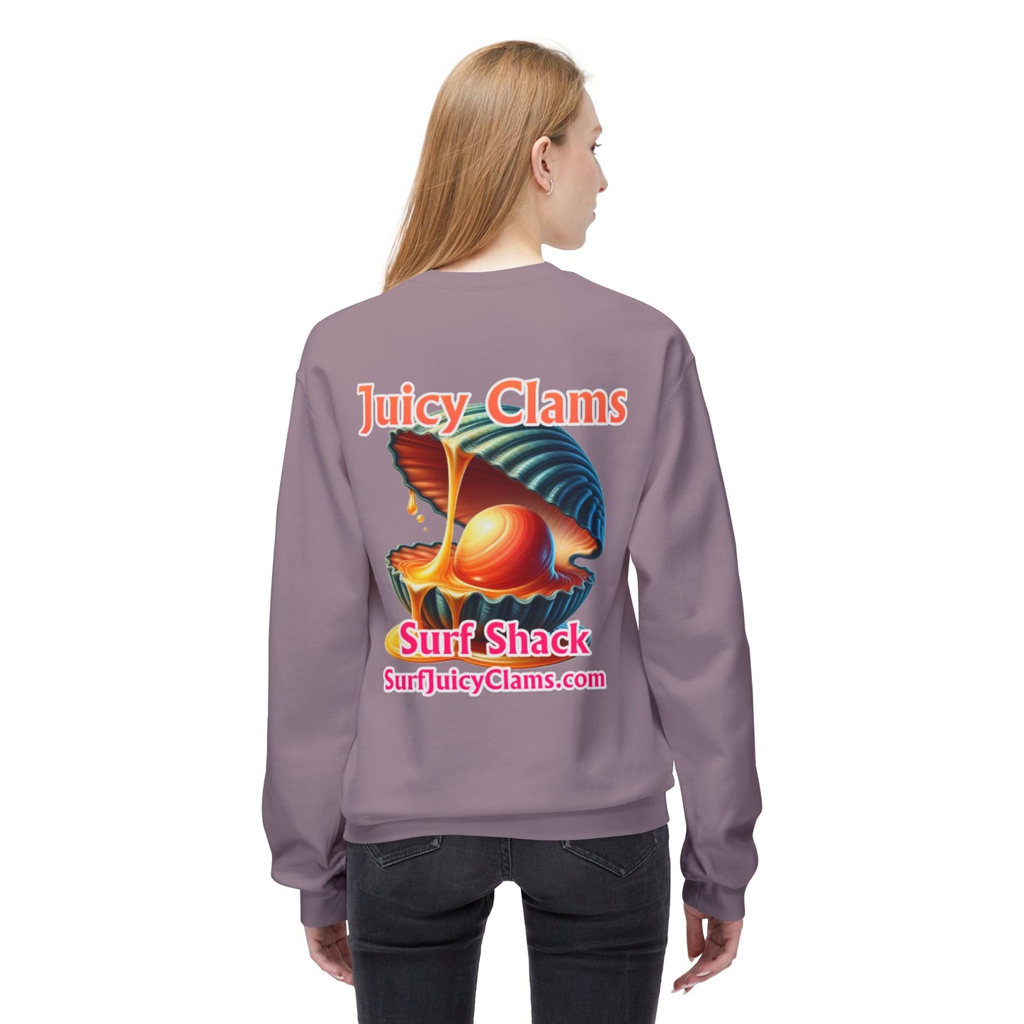 Juicy Clams Unisex Midweight Fleece Crewneck Sweatshirt (L027)